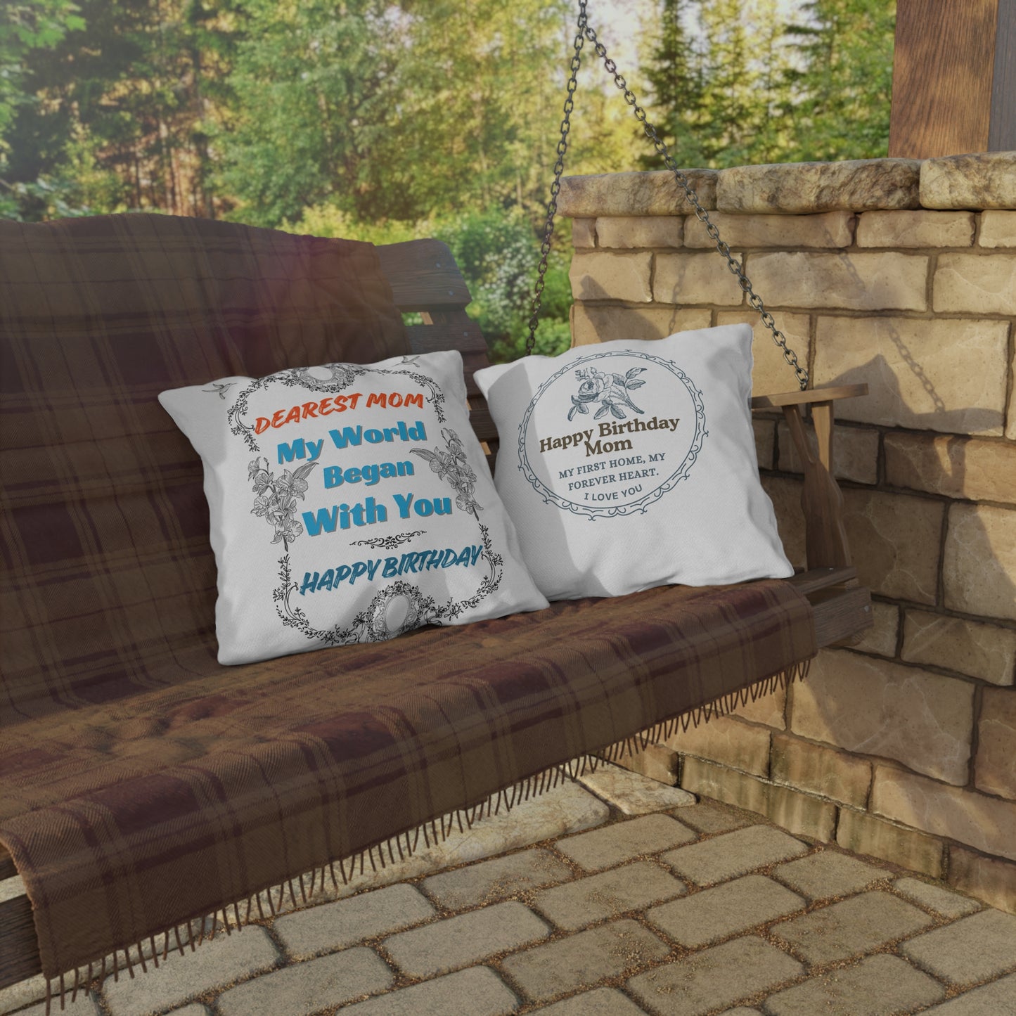 Mom's Birthday Gift Pillows - Dearest Mom, My World Began With You.