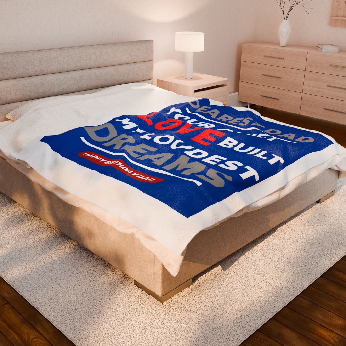 Dad's Birthday Gift - Velveteen Plush Blanket, Father's Day, Cozy Throw, Home