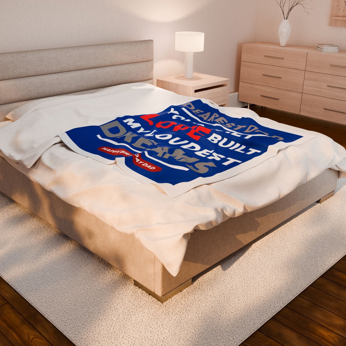 Dad's Birthday Gift - Velveteen Plush Blanket, Father's Day, Cozy Throw, Home
