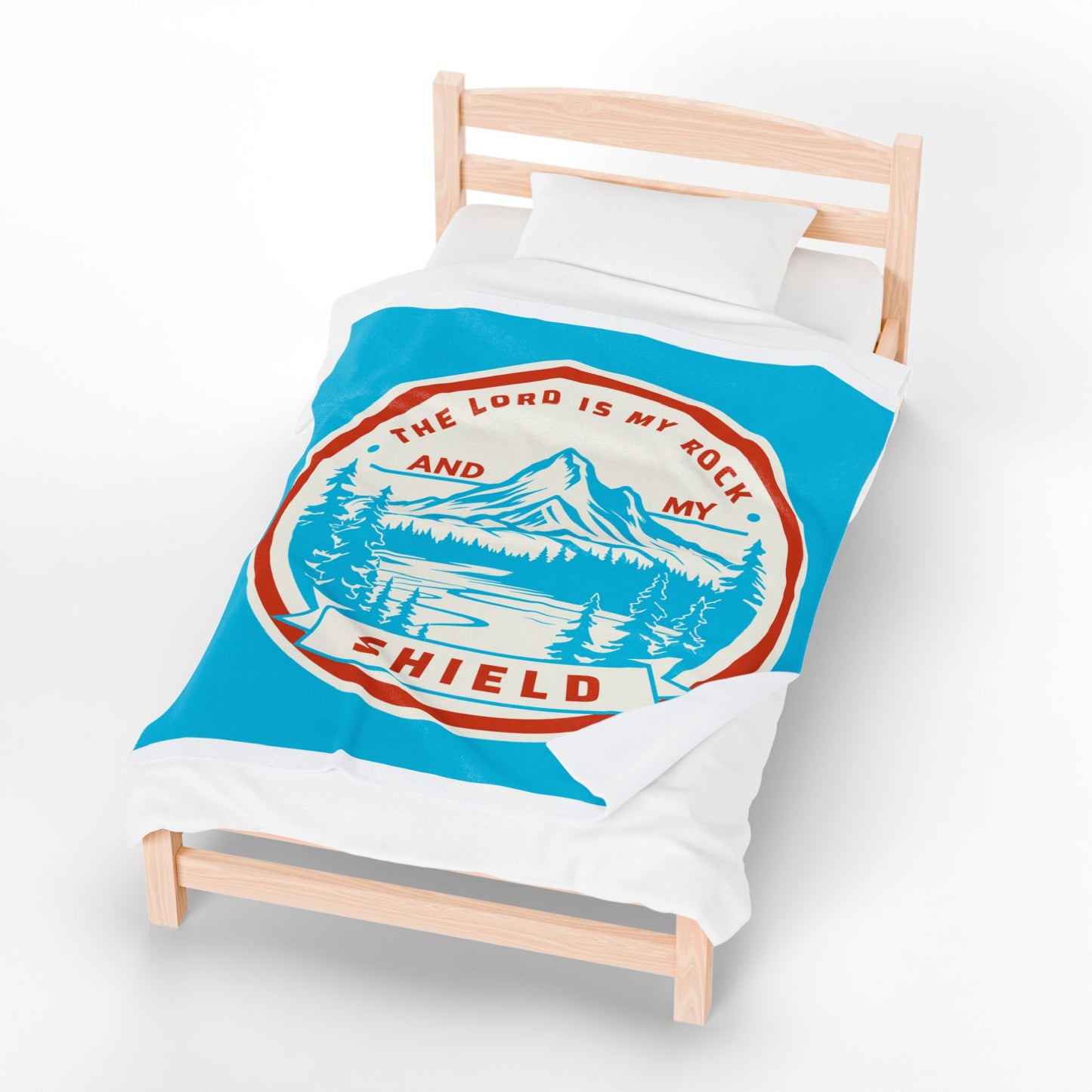The Lord is My Rock and My Shield Inspirational Velveteen Plush Blanket
