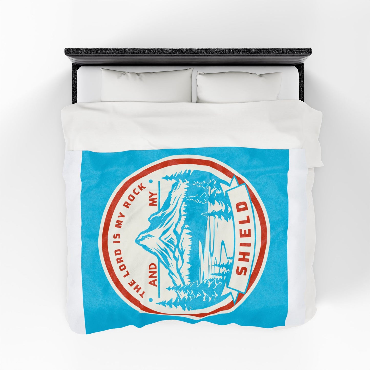 The Lord is My Rock and My Shield Inspirational Velveteen Plush Blanket