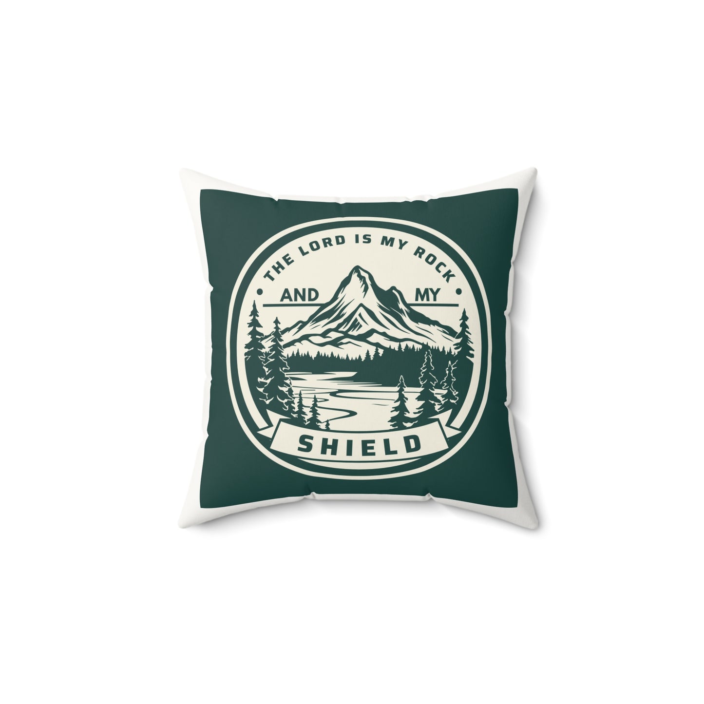 "In Christ I Am Unshakable" & "The Lord Is My Rock" Designs - Inspirational Faux Suede Square Pillow