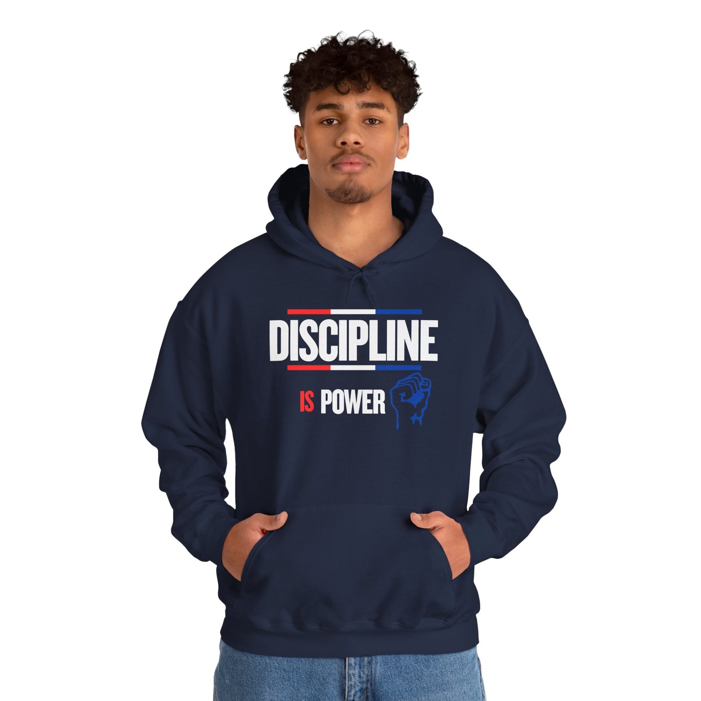 Discipline is Power Unisex Hooded Sweatshirt - Perfect for Motivational Gifts, Gym Wear, Fitness Enthusiasts, Casual Outfits, Workouts