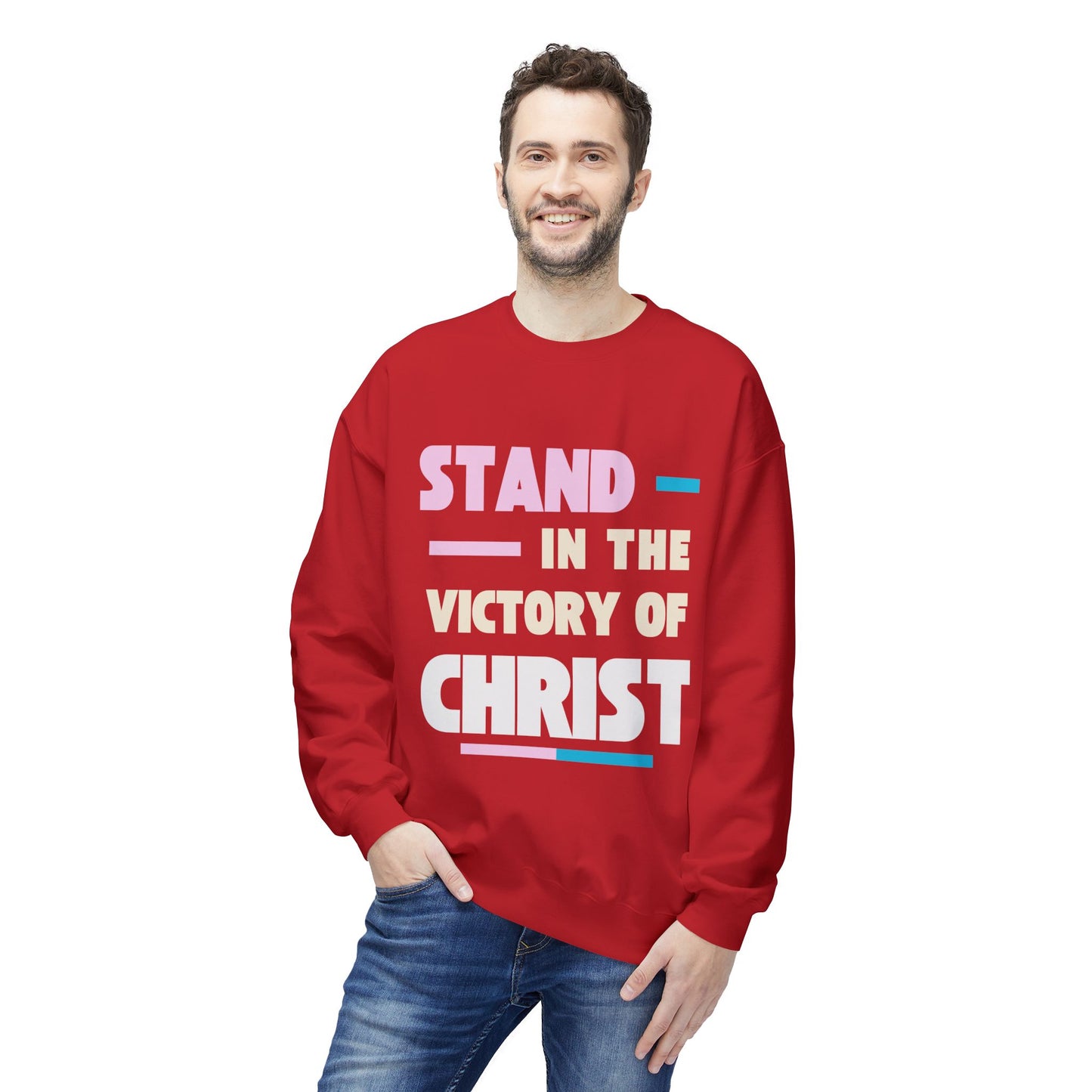Stand in the Victory of Christ, Unisex Faith-Inspired Fleece Crewneck Sweatshirt - Religious Gift, Comfortable Apparel, Inspirational [...]