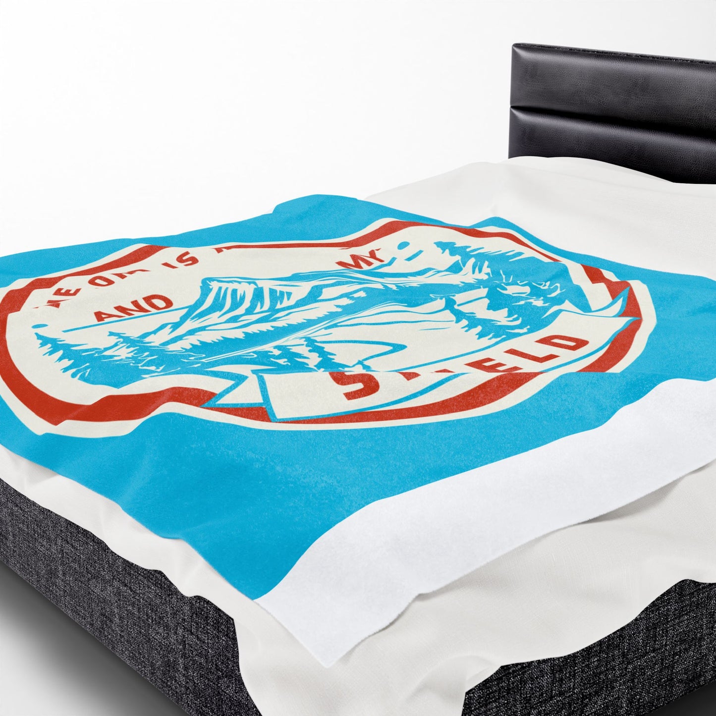 The Lord is My Rock and My Shield Inspirational Velveteen Plush Blanket