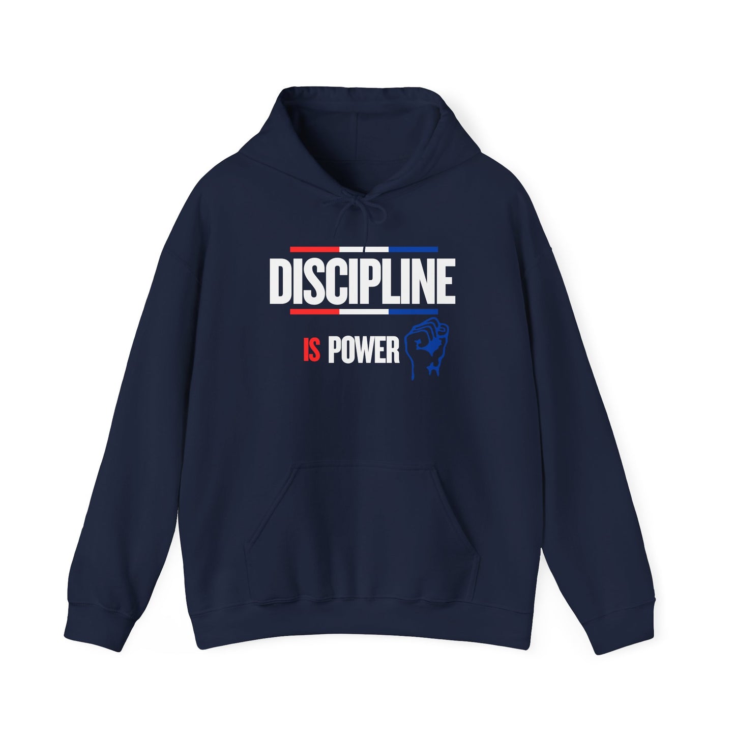 Discipline is Power Unisex Hooded Sweatshirt - Perfect for Motivational Gifts, Gym Wear, Fitness Enthusiasts, Casual Outfits, Workouts