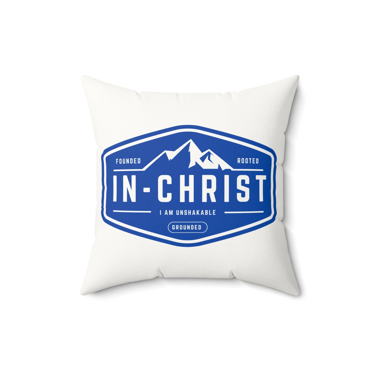 "In Christ I Am Unshakable" & "The Lord Is My Rock" Designs - Inspirational Faux Suede Square Pillow