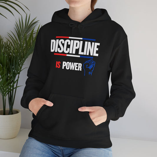 Discipline is Power Unisex Hooded Sweatshirt - Perfect for Motivational Gifts, Gym Wear, Fitness Enthusiasts, Casual Outfits, Workouts