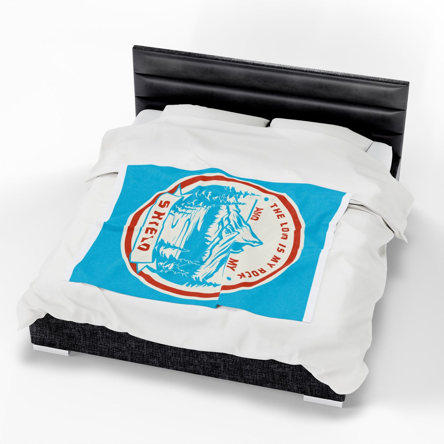 The Lord is My Rock and My Shield Inspirational Velveteen Plush Blanket