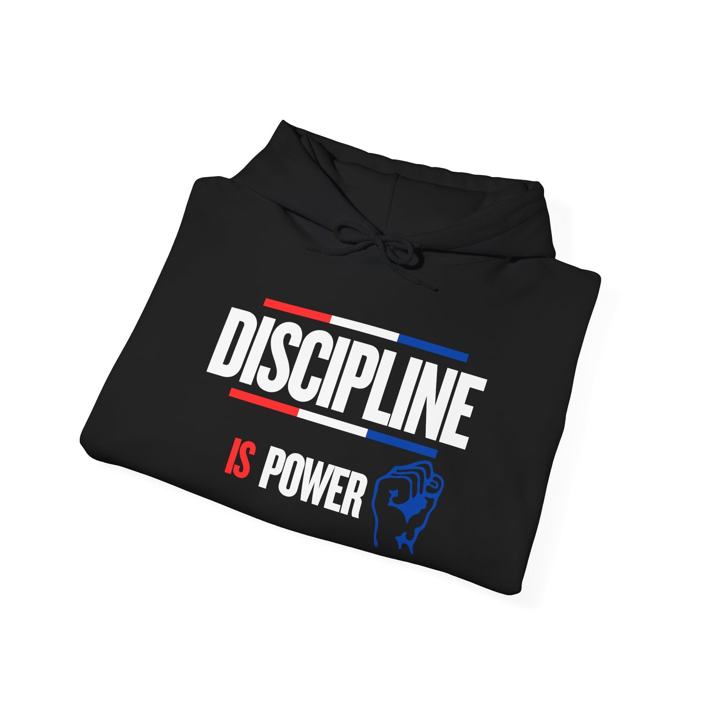 Discipline is Power Unisex Hooded Sweatshirt - Perfect for Motivational Gifts, Gym Wear, Fitness Enthusiasts, Casual Outfits, Workouts