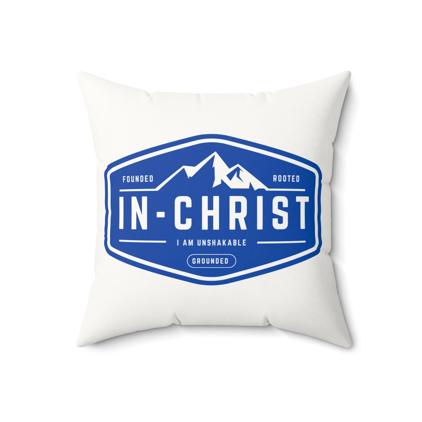 "In Christ I Am Unshakable" & "The Lord Is My Rock" Designs - Inspirational Faux Suede Square Pillow