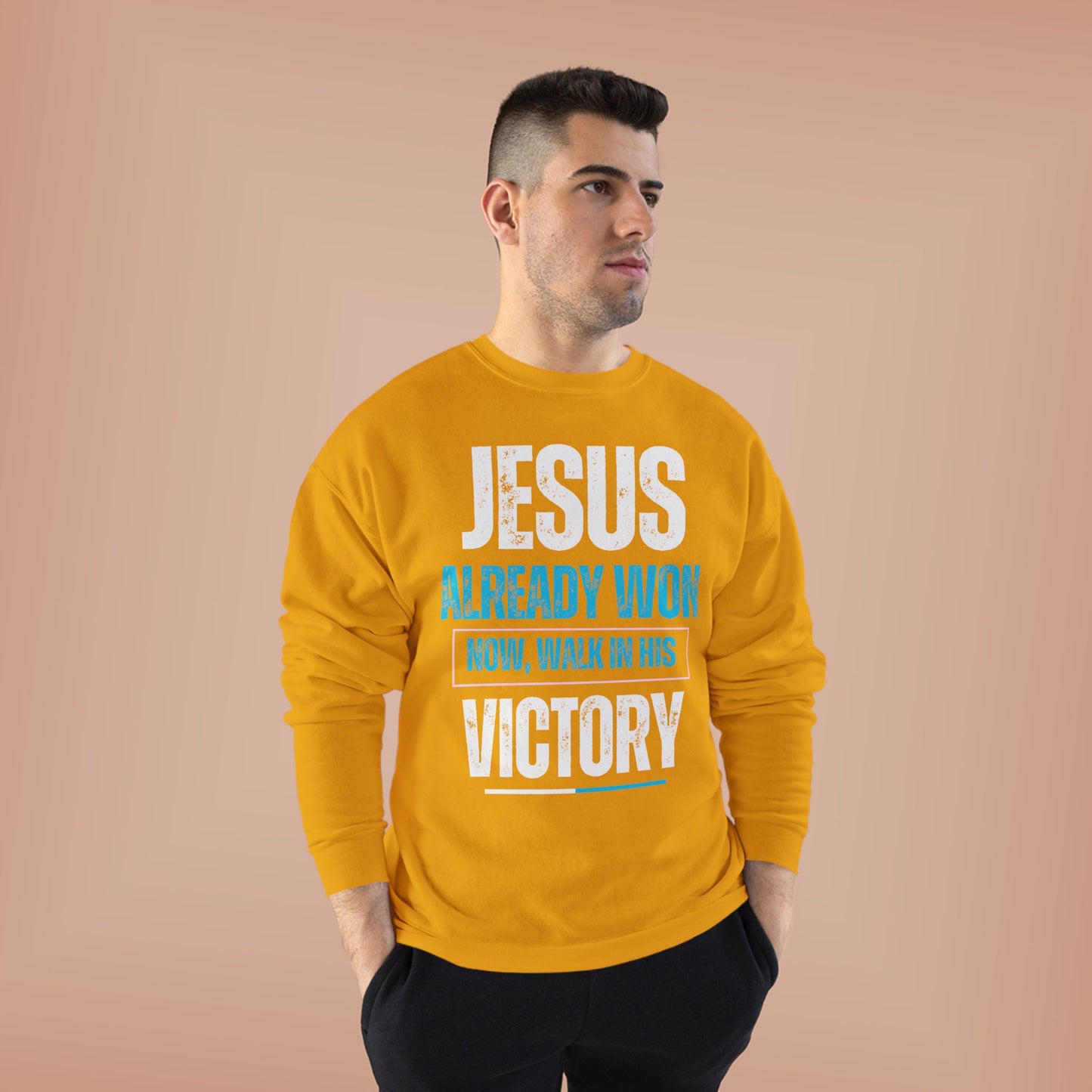Jesus Already Won Faith-Based Graphic Sweatshirt, Unisex Crewneck, Inspirational Apparel, Christian