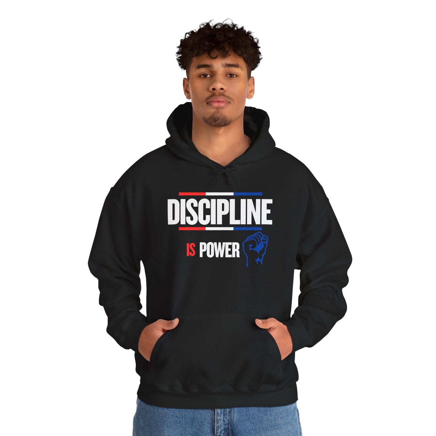 Discipline is Power Unisex Hooded Sweatshirt - Perfect for Motivational Gifts, Gym Wear, Fitness Enthusiasts, Casual Outfits, Workouts