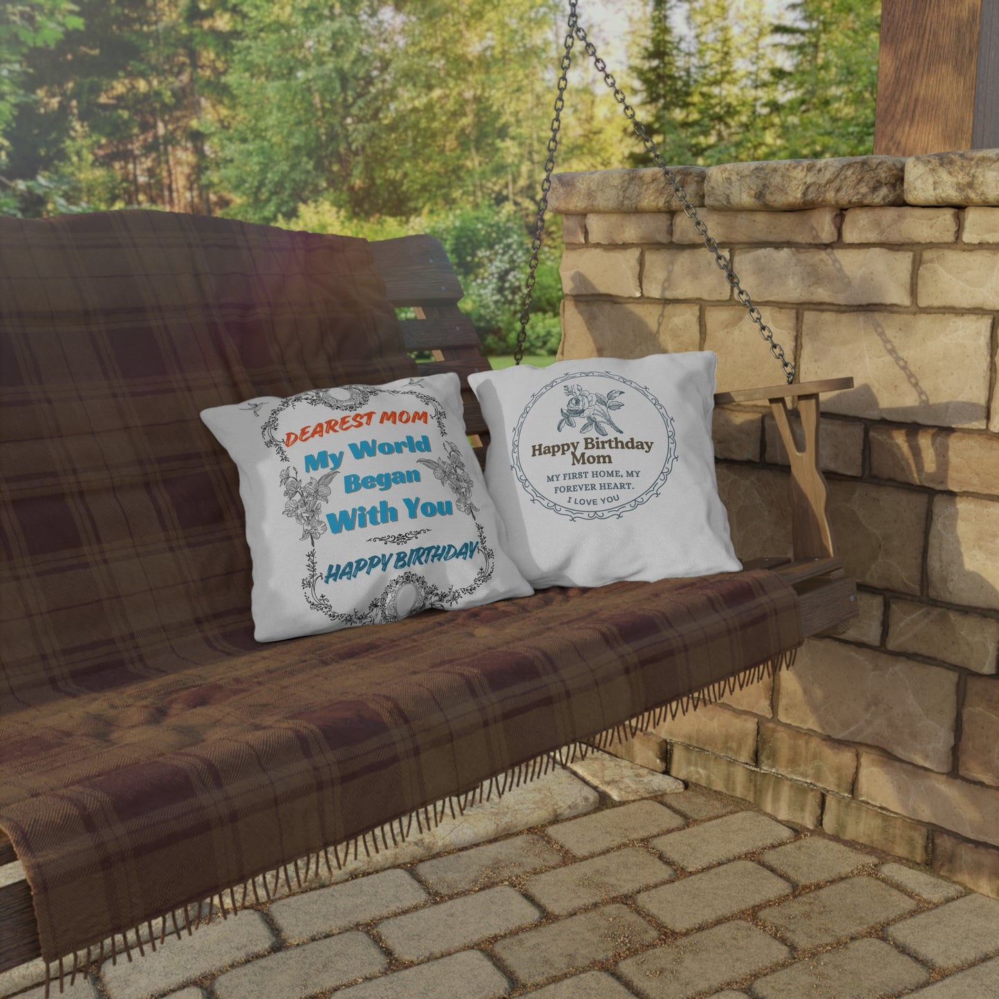 Mom's Birthday Gift Pillows - Dearest Mom, My World Began With You.
