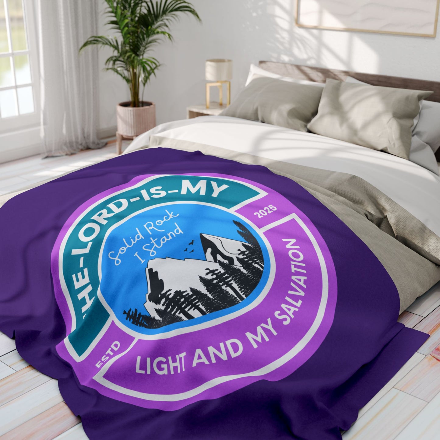 The Lord is my Light and my Salvation Fleece Blanket