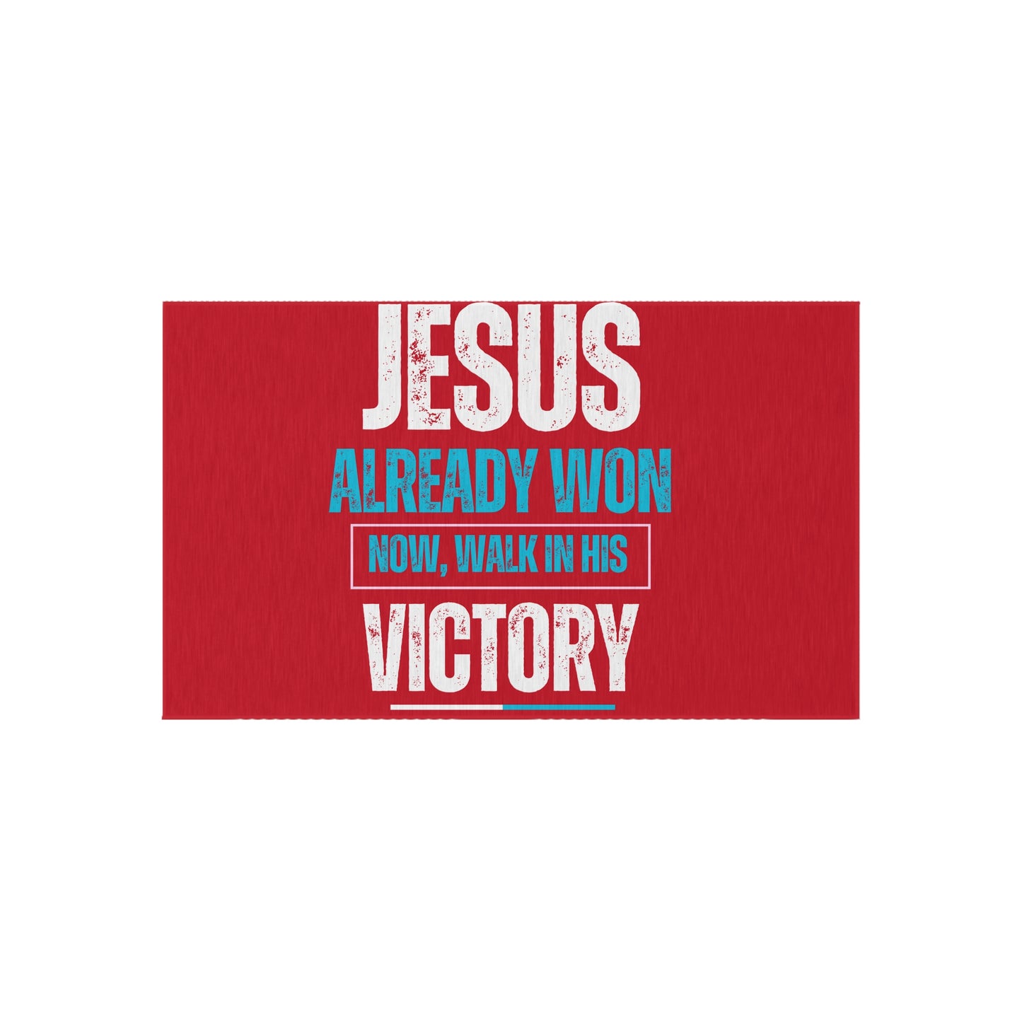 Jesus Already Won, Now Walk in His Victory Rug, Inspirational Outdoor Rug - Patio Decor, Faith-Themed Doormat, Outdoor Welcome Rug