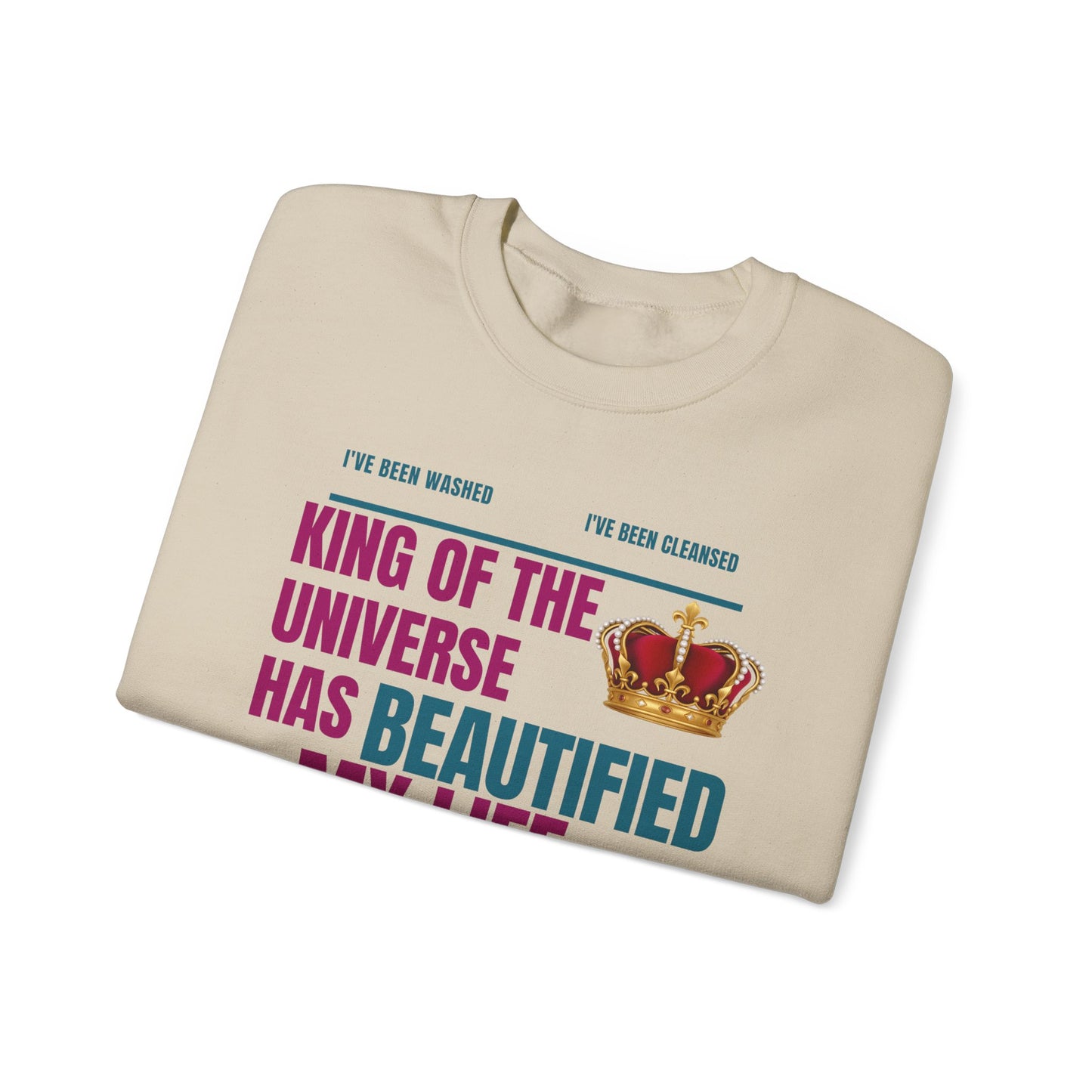 King of the Universe has Beautified my Life Inspirational Sweatshirt for Christians, Cozy Crewneck, Faith-Based Gift, Religious Apparel for Men and Women, Uplifting Christian [...]