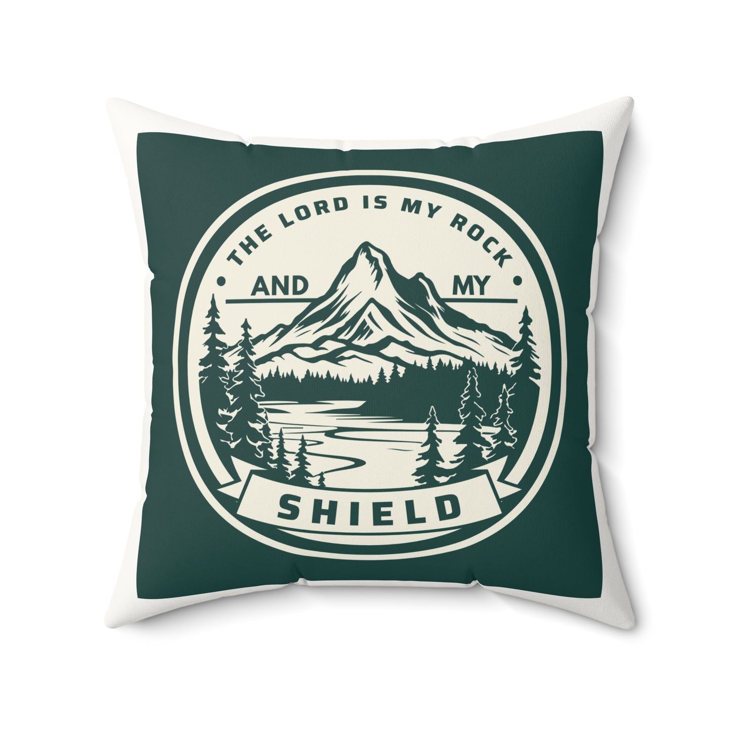 "In Christ I Am Unshakable" & "The Lord Is My Rock" Designs - Inspirational Faux Suede Square Pillow