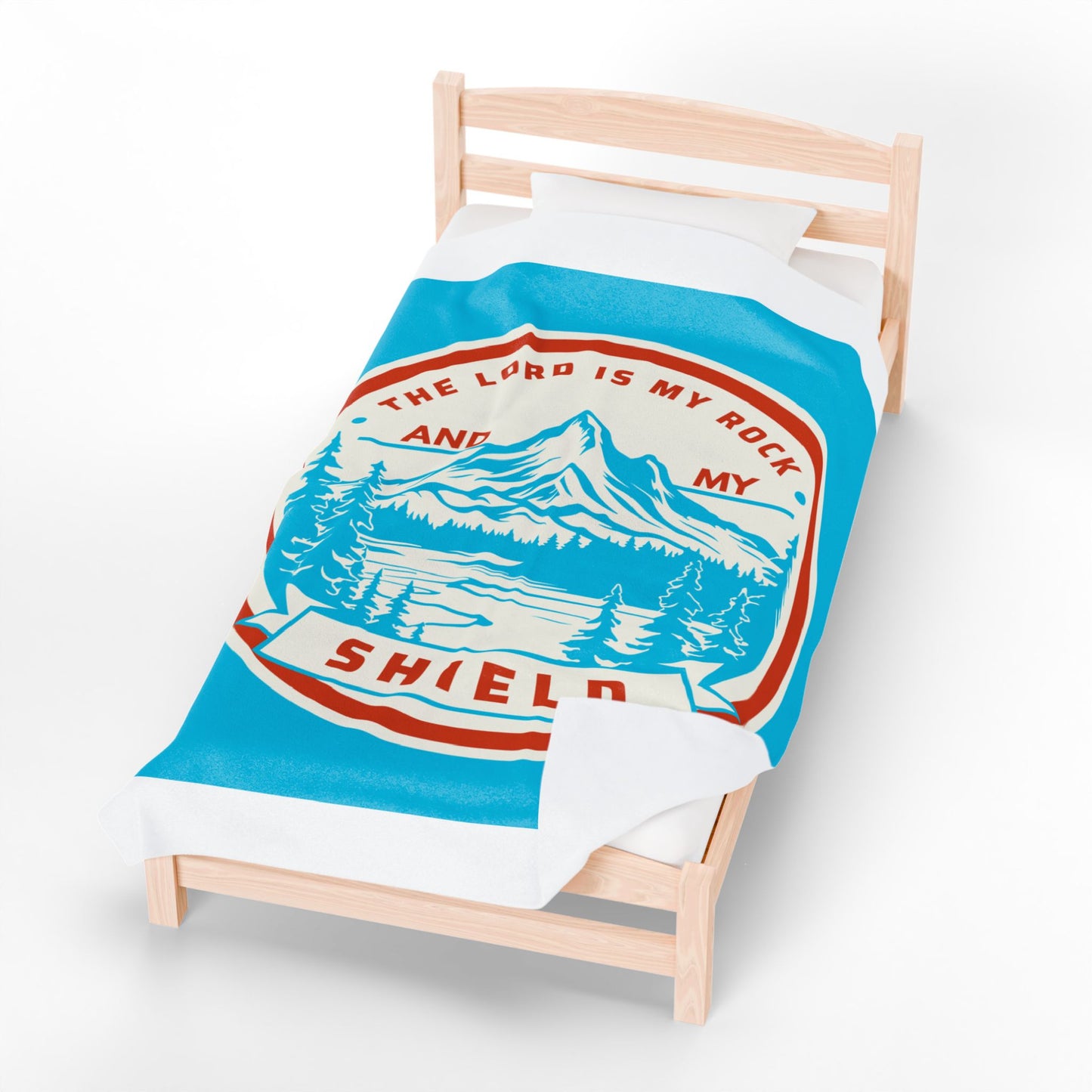 The Lord is My Rock and My Shield Inspirational Velveteen Plush Blanket