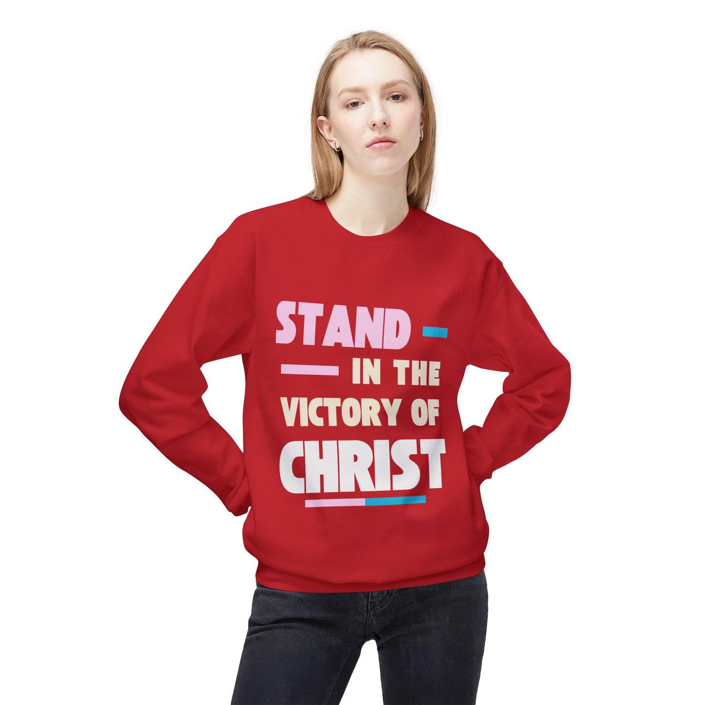 Stand in the Victory of Christ, Unisex Faith-Inspired Fleece Crewneck Sweatshirt - Religious Gift, Comfortable Apparel, Inspirational [...]