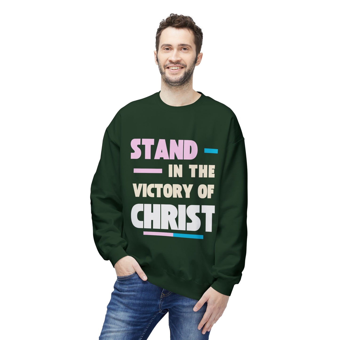 Stand in the Victory of Christ, Unisex Faith-Inspired Fleece Crewneck Sweatshirt - Religious Gift, Comfortable Apparel, Inspirational [...]