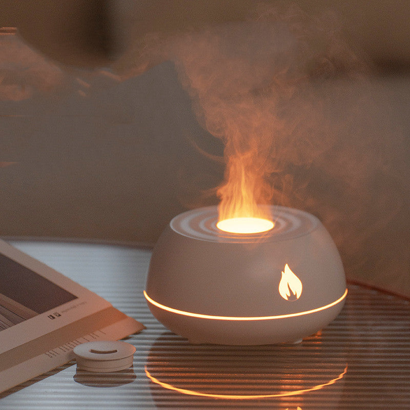 Home Decor - Flame Humidifier Aromatherapy Diffuser 7 Colors Light Home Air Humidifier 130ML USB Room Fragrance Essential Oil Diffuser