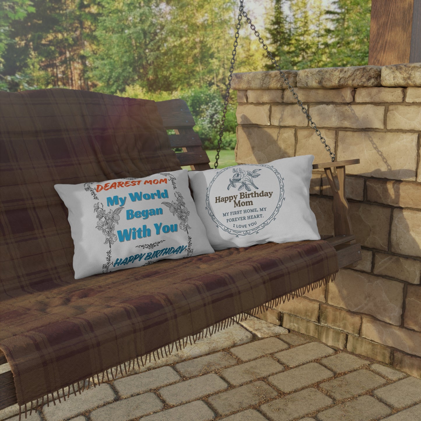 Mom's Birthday Gift Pillows - Dearest Mom, My World Began With You.