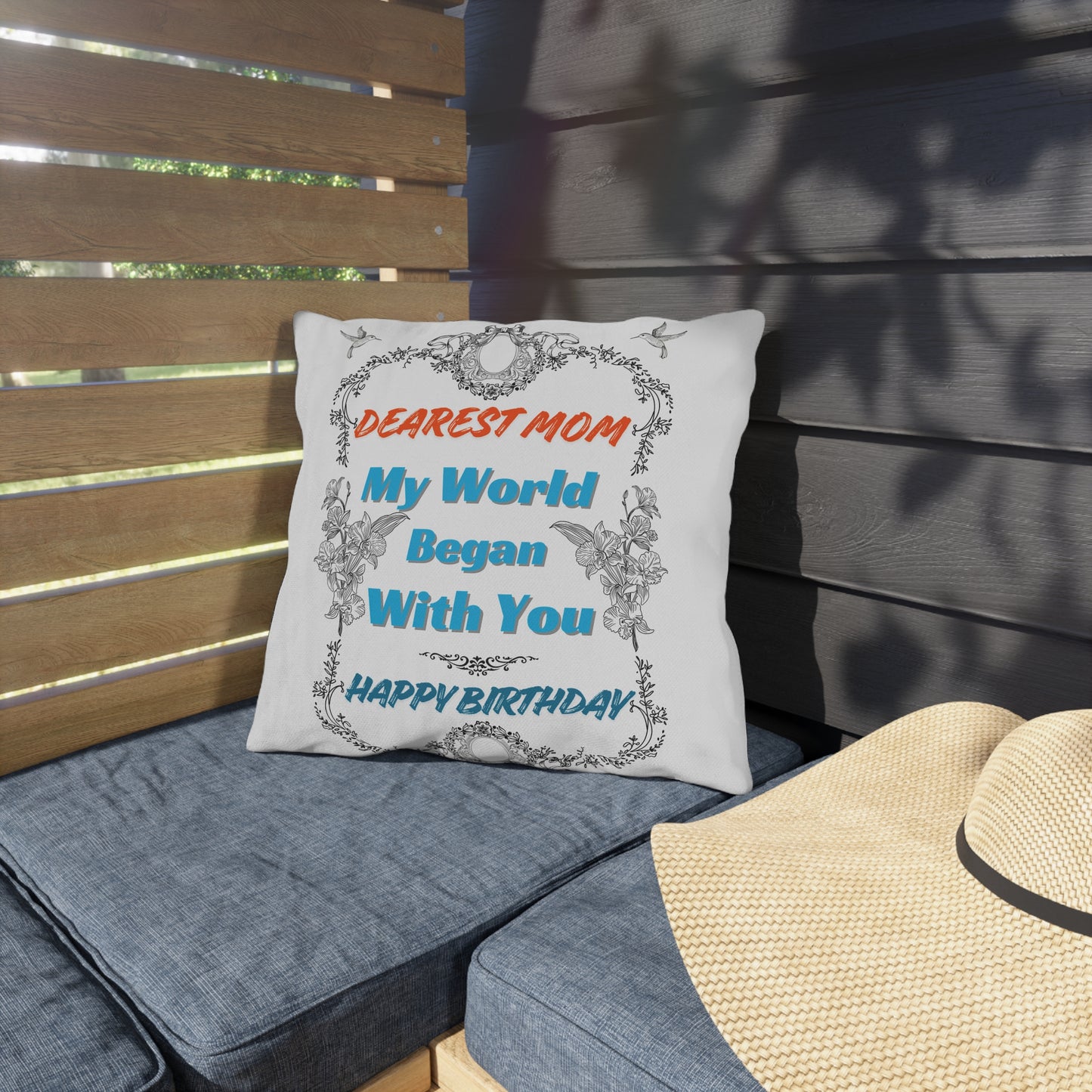 Mom's Birthday Gift Pillows - Dearest Mom, My World Began With You.