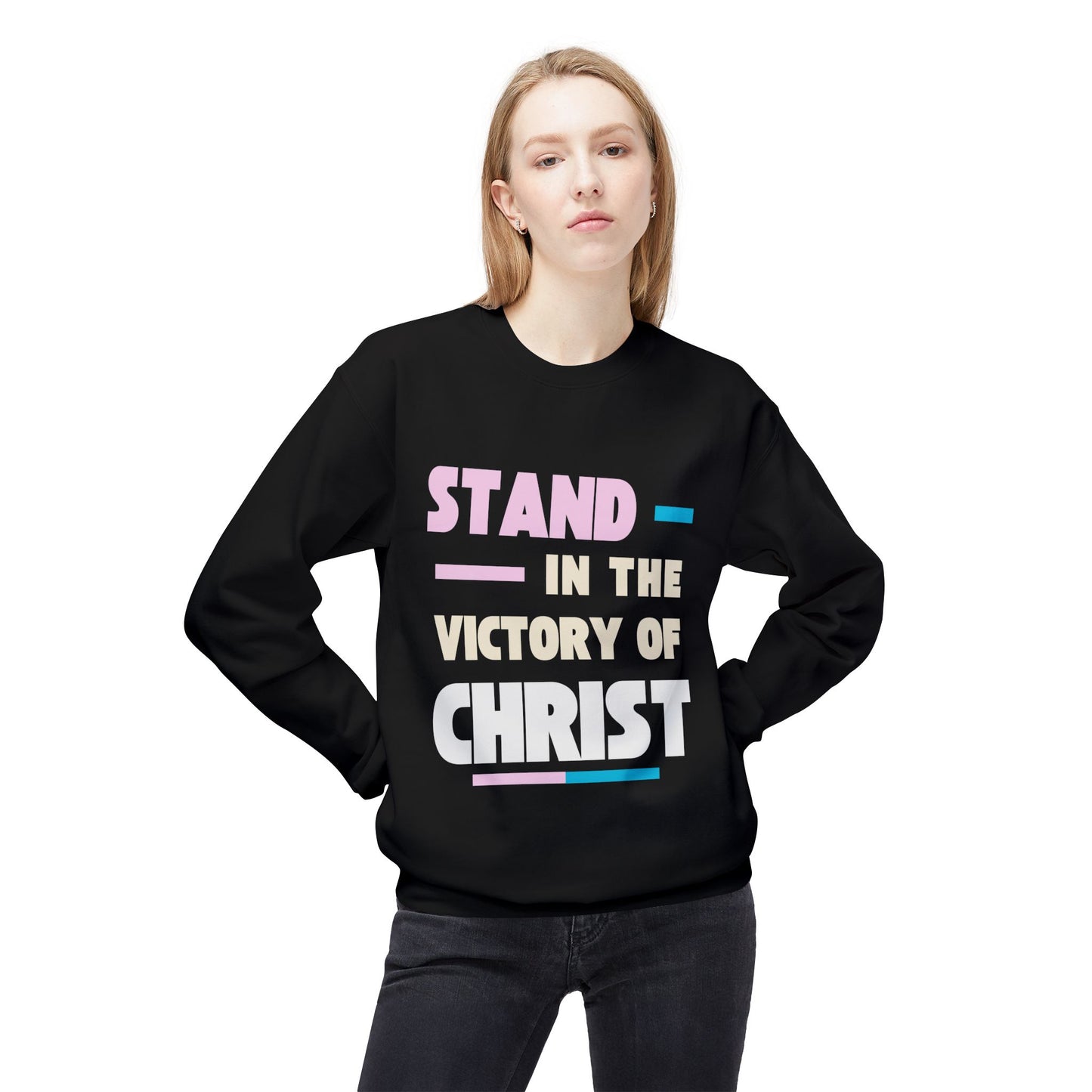Stand in the Victory of Christ, Unisex Faith-Inspired Fleece Crewneck Sweatshirt - Religious Gift, Comfortable Apparel, Inspirational [...]