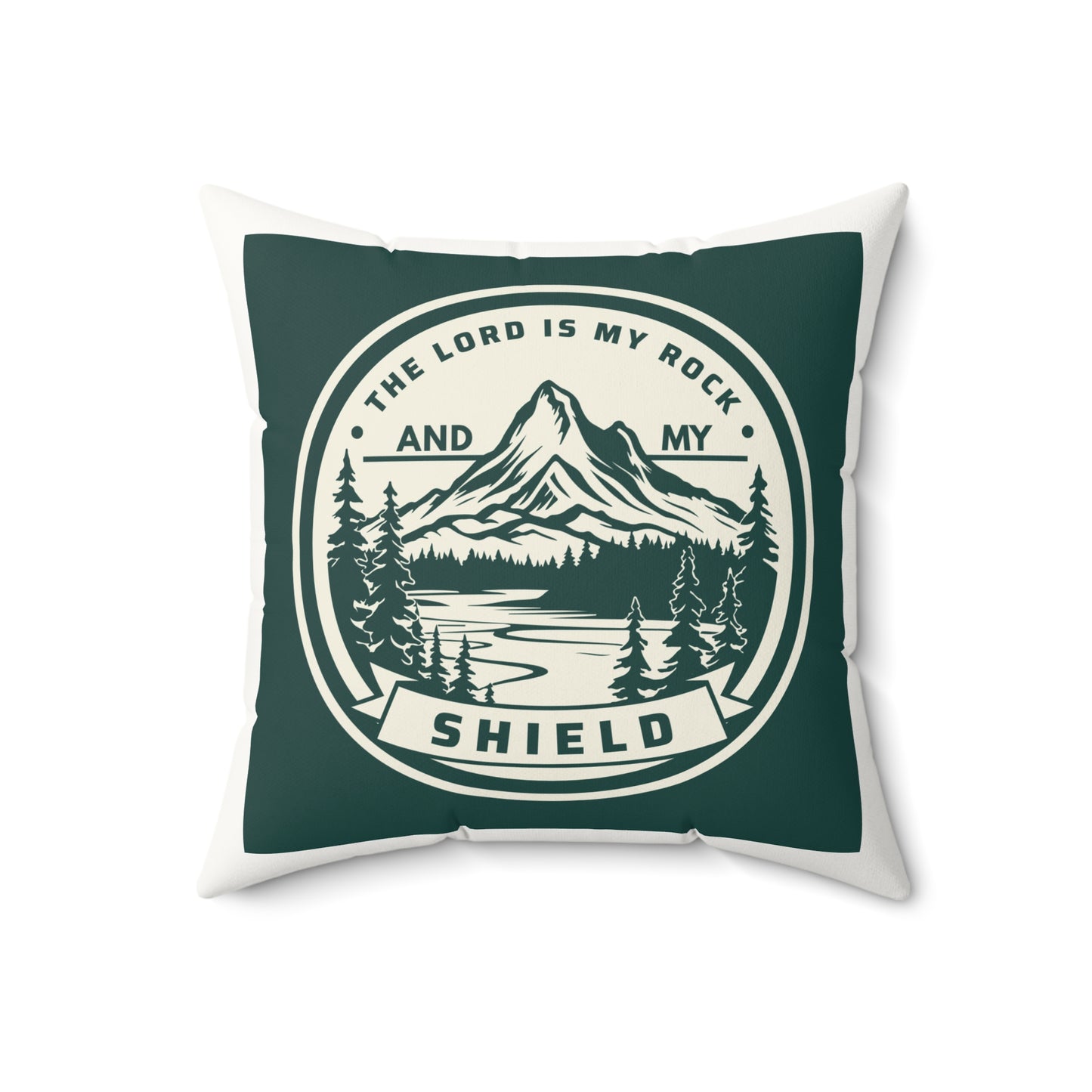 "In Christ I Am Unshakable" & "The Lord Is My Rock" Designs - Inspirational Faux Suede Square Pillow