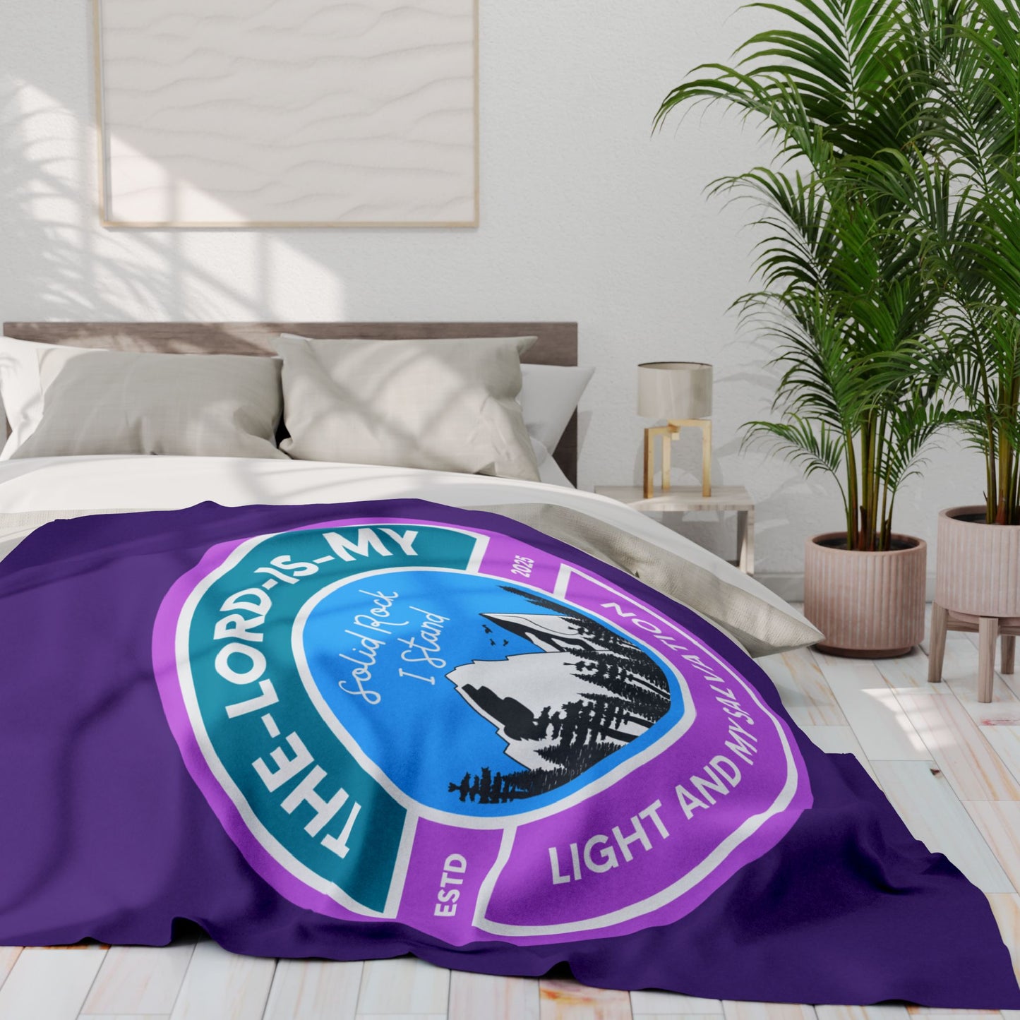 The Lord is my Light and my Salvation Fleece Blanket