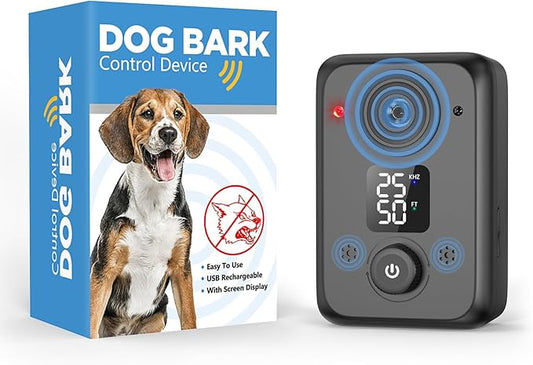 Anti Barking Device for Dogs,50FT Effective Range bark Deterrent Device,3 Modes Rechargeable,Fit All Breeds&Size Dog Black,Medium