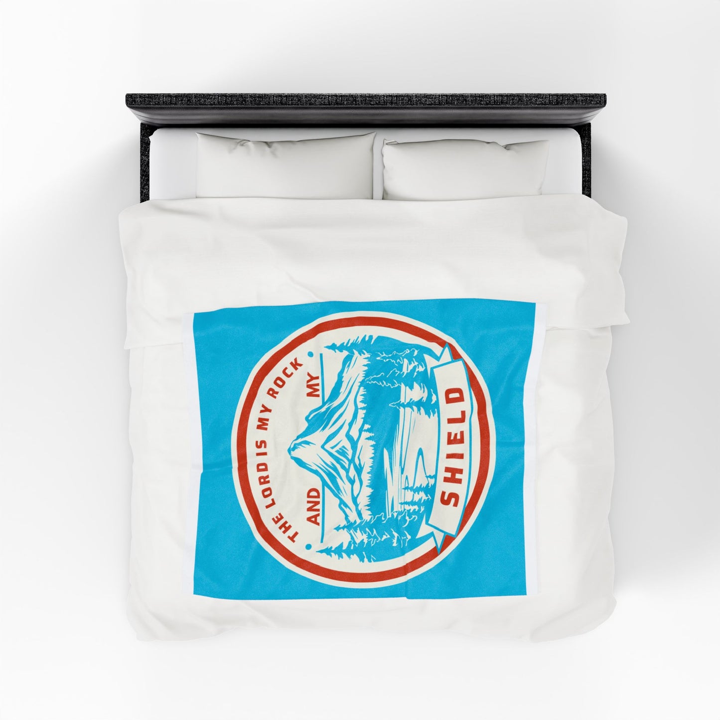 The Lord is My Rock and My Shield Inspirational Velveteen Plush Blanket