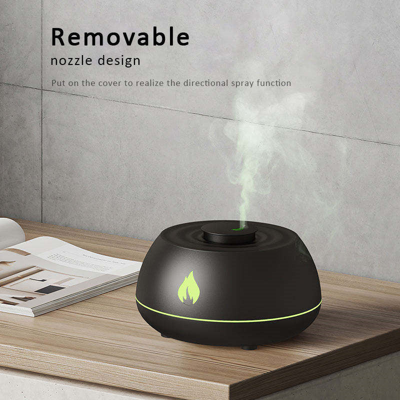 Home Decor - Flame Humidifier Aromatherapy Diffuser 7 Colors Light Home Air Humidifier 130ML USB Room Fragrance Essential Oil Diffuser