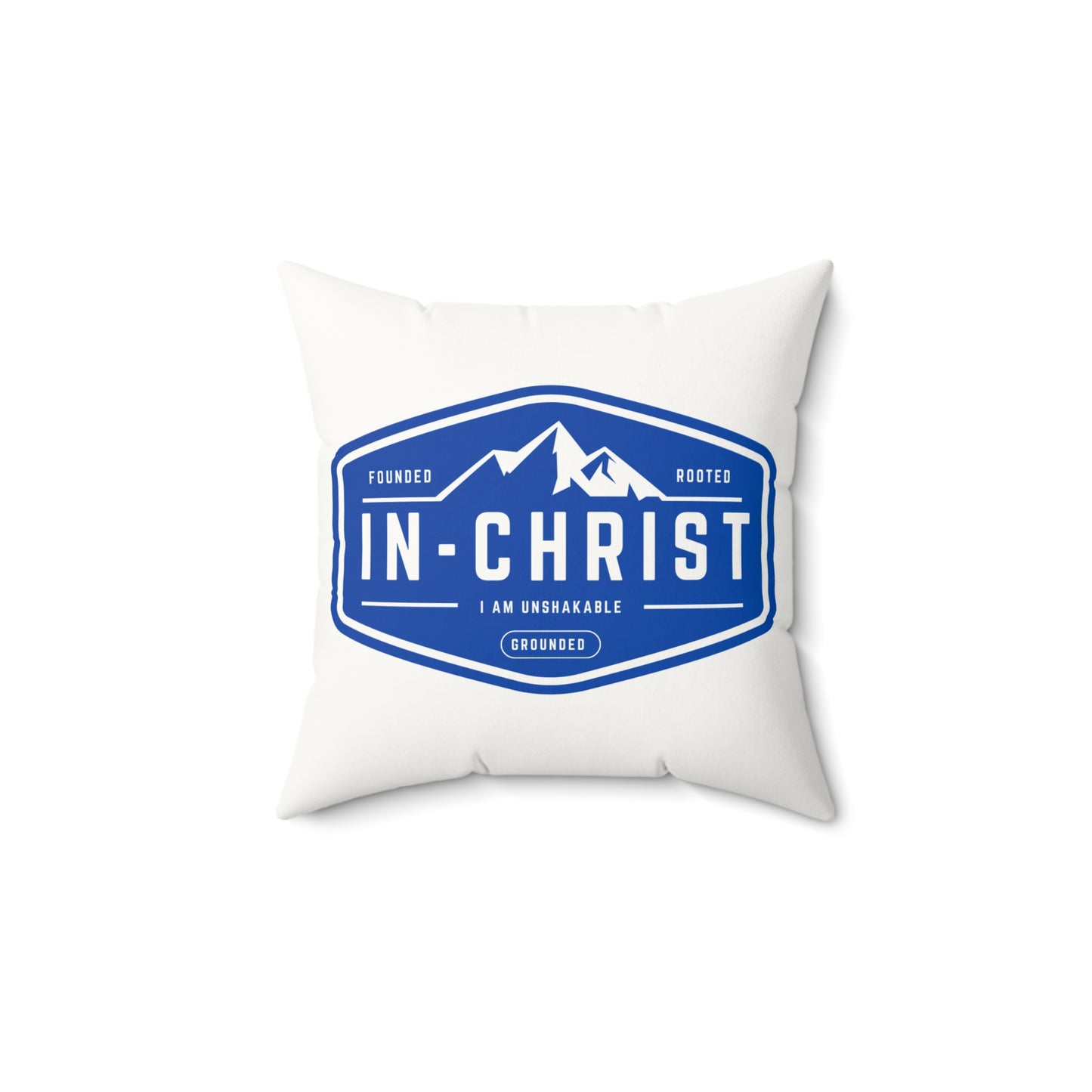 "In Christ I Am Unshakable" & "The Lord Is My Rock" Designs - Inspirational Faux Suede Square Pillow