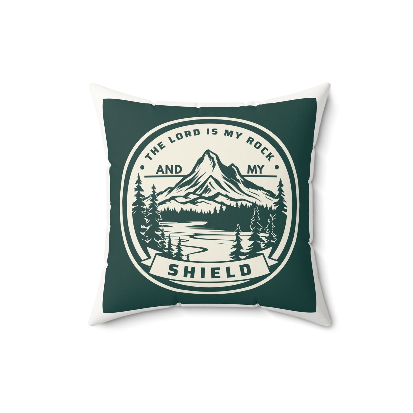 "In Christ I Am Unshakable" & "The Lord Is My Rock" Designs - Inspirational Faux Suede Square Pillow