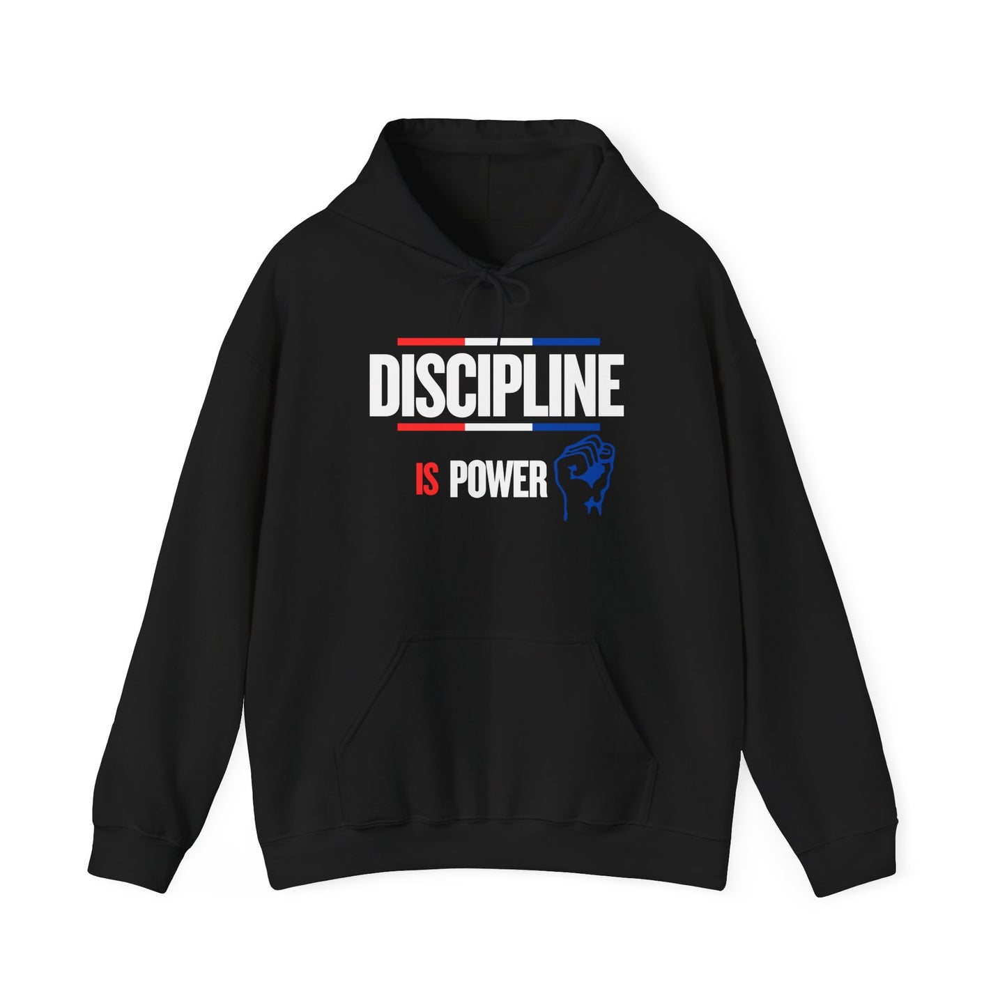Discipline is Power Unisex Hooded Sweatshirt - Perfect for Motivational Gifts, Gym Wear, Fitness Enthusiasts, Casual Outfits, Workouts
