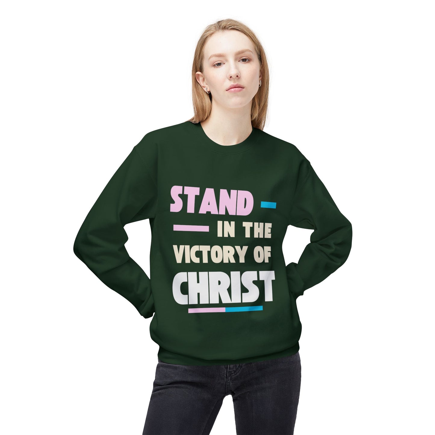 Stand in the Victory of Christ, Unisex Faith-Inspired Fleece Crewneck Sweatshirt - Religious Gift, Comfortable Apparel, Inspirational [...]