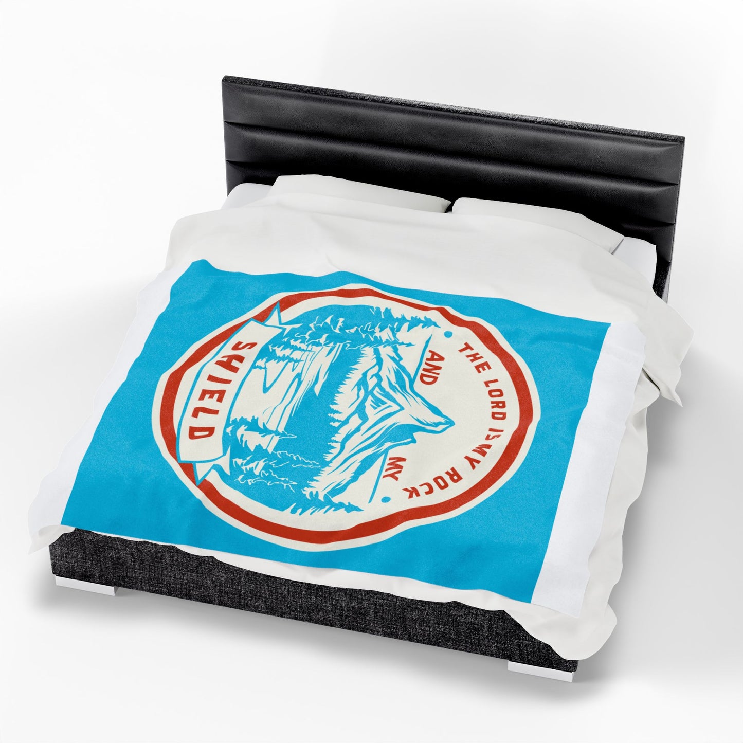 The Lord is My Rock and My Shield Inspirational Velveteen Plush Blanket