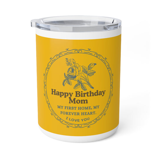 Mom Birthday Gift Insulated Coffee Mug, 10oz - Personalized Ceramic Drinkware, Mother's Day Present, Customizable Tea Cup, Unique Kitchen