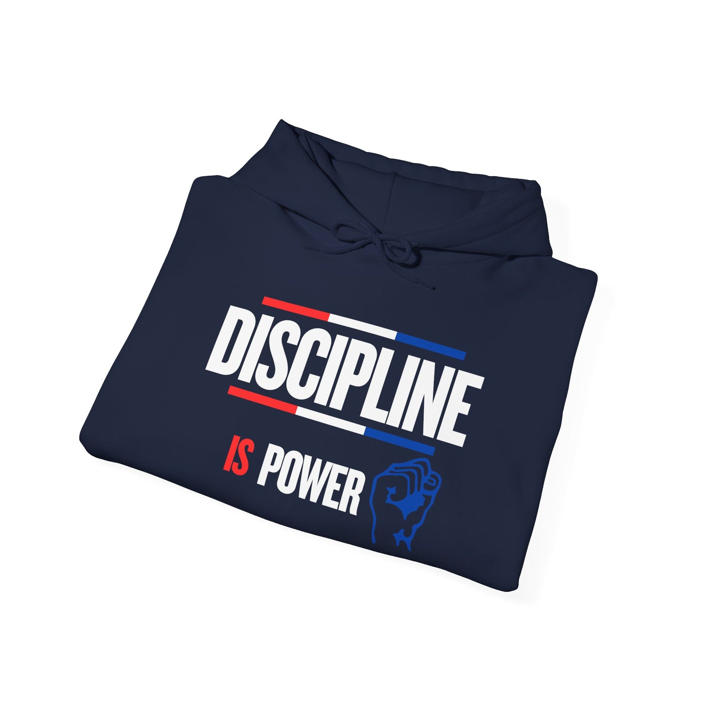 Discipline is Power Unisex Hooded Sweatshirt - Perfect for Motivational Gifts, Gym Wear, Fitness Enthusiasts, Casual Outfits, Workouts