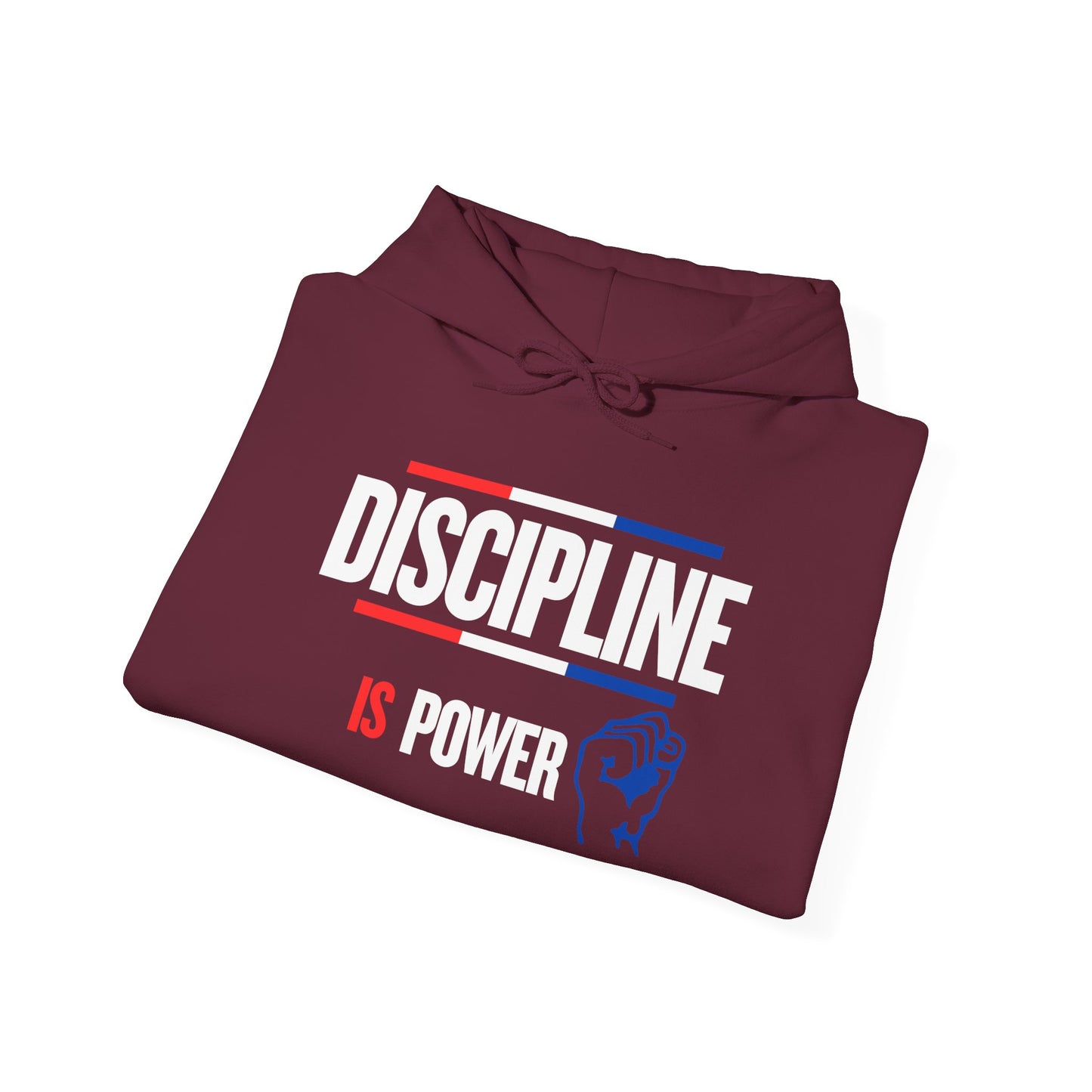 Discipline is Power Unisex Hooded Sweatshirt - Perfect for Motivational Gifts, Gym Wear, Fitness Enthusiasts, Casual Outfits, Workouts