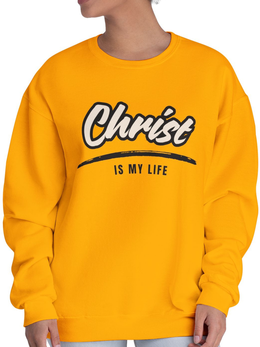 Christ is My Life Sweatshirt, Unisex Crewneck, Faith-Based Apparel, Christian Gift, Church Wear, Cozy Everyday Style