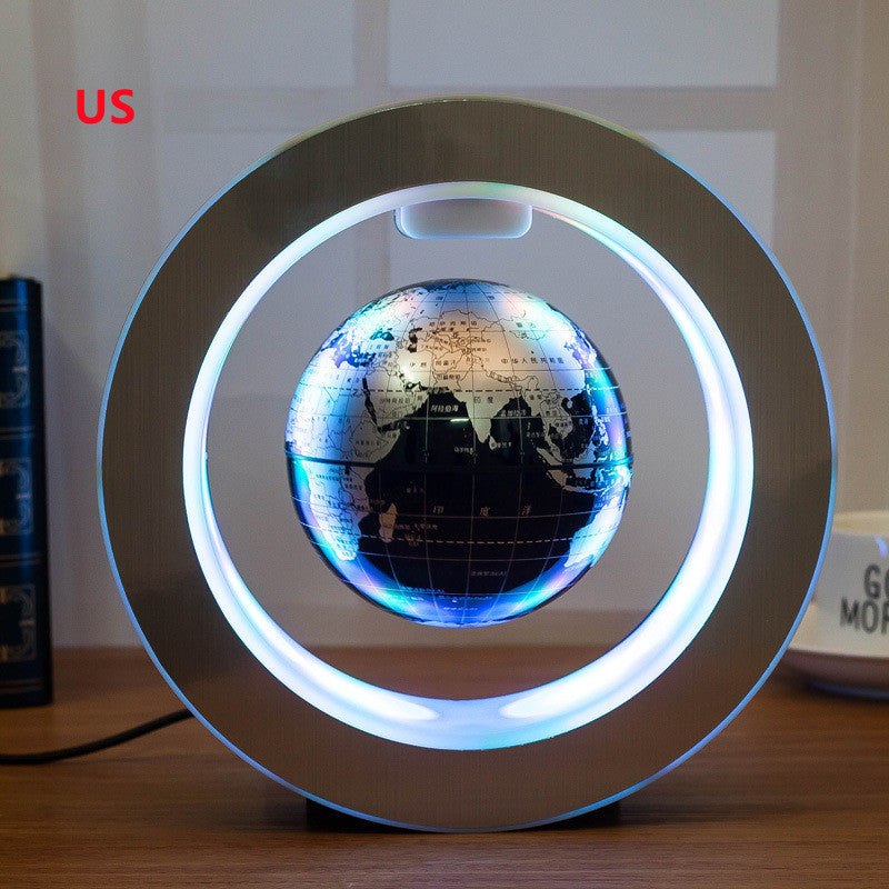 Office Decor - Round LED World Map Floating Globe Magnetic Levitation Light Anti Gravity Magic
